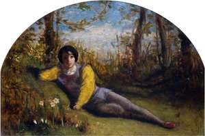Młody poeta - Studium olejne, 1849. autorstwa Arthur Hughes