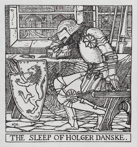 Hans Christian Andersen: Holger Danske (lito) autorstwa Arthur Joseph Gaskin