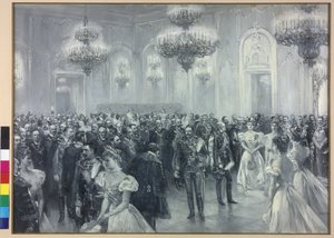 Przyjęcie na dworze z okazji wizyty cesarza Wilhelma II w Budapeszcie 1897 r.