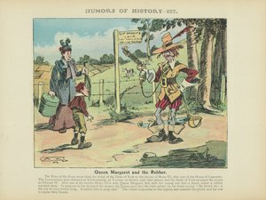 Królowa Małgorzata i rabuś (kolorowa litografia)