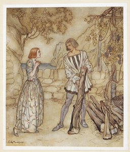 ATO III: Cena I, linha 15 Infelizmente, agora, por favor, não trabalhe tanto.polonês autorstwa Arthur Rackham