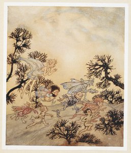 AKT IV: Scena I, wers 259 Idź oskarżyć moje gobliny, że oni szlifować swoje stawy Z suchymi drgawkami autorstwa Arthur Rackham