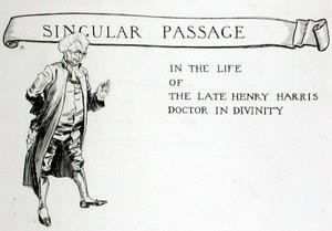 A Singular Passage in the Life of the Late Henry Harris, Doctor in Divinity, nagłówek rozdziału z „The Ingoldsby Legends or Mirth and Marvels”, autorstwa Thomasa Ingoldsby, opublikowanego w 1848 r. (pióro i atrament na papierze) autorstwa Arthur Rackham