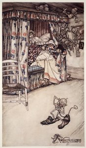 Wykład kurtynowy jest wart wszystkich kazań na świecie, ponieważ uczy cnót cierpliwości i wielkodusznej cierpliwości. z Rip Van Winkle przez Washington Irving, wyd. 1910 autorstwa Arthur Rackham