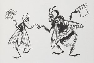 Mucha i pszczoła biorą ślub. autorstwa Arthur Rackham
