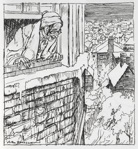 Mężczyzna wyglądający przez okno autorstwa Arthur Rackham