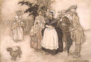 All Stood Amazed, scena z „Rip Van Winkle” Washingtona Irvinga (1783-1859) 1905 (pióro i atrament, akwarela) autorstwa Arthur Rackham