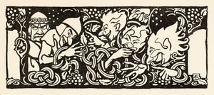 Becfola w swoim rydwanie z filmu Zaloty Becfola w irlandzkich bajkach Zobacz opis autorstwa Arthur Rackham