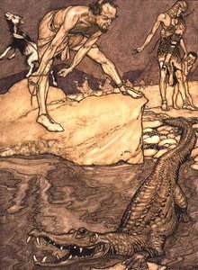 Krokodyl autorstwa Arthur Rackham