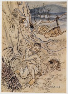 Dla każdego drobiazgu są one ustawione na mnie, ilustracja z William Shakespeares The Tempest, pub. 1926 autorstwa Arthur Rackham