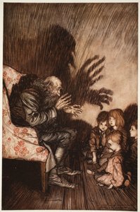 Wolał zaprzyjaźnić się z wschodzącym pokoleniem, z którym szybko zyskał sobie wielką przychylność, z pubu Rip Van Winkle by Washington Irving. 1910 autorstwa Arthur Rackham