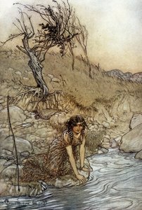 Hermia: Ilustracja Arthura RACKHAMA (1867-1939) do „Snu letniej nocy” Williama Szekspira autorstwa Arthur Rackham