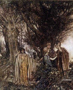 Ilustracja Arthura RACKHAMA (1867-1939) do „Snu letniej nocy” Williama Szekspira autorstwa Arthur Rackham