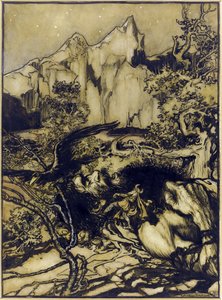 Le voyage de Thor (Tor) au pays des Geants - Podróż Thora do krainy olbrzymów autorstwa Rackhama, Arthura (1867-1939) autorstwa Arthur Rackham