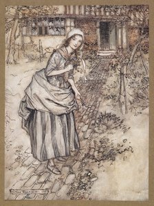 Dziewczęta nazywają to miłością w bezczynności”. Kadr z filmu „Sen nocy letniej”. autorstwa Arthur Rackham