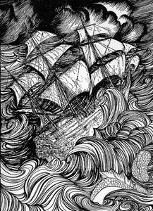 „Rękopis znaleziony w butelce” Edgara Allana Poe autorstwa Arthur Rackham