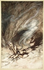 „Mim wije się pod rzęsami, które otrzymuje”, 1910. autorstwa Arthur Rackham