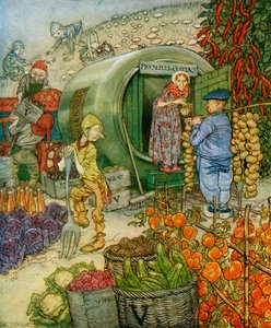 Mr and Mrs Vinegar At Home, z „English Fairy Tales Retold” F.A. Steela, opublikowana w 1927 r. autorstwa Arthur Rackham