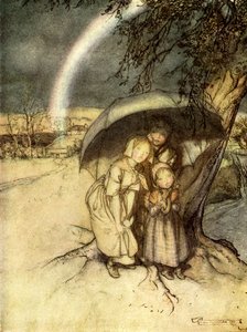 Deszcz, deszcz jedzie do Hiszpanii autorstwa Arthur Rackham