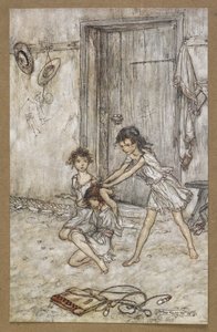 Była lisicą, kiedy chodziła do szkoły”. Kadr z filmu „Sen nocy letniej”. autorstwa Arthur Rackham