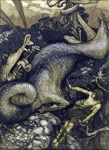 Siegfried the Dragon Slayer - Sigurd the Dragon Slayer autorstwa Rackham, Arthur (1867-1939) autorstwa Arthur Rackham