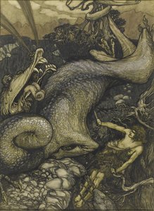 Sigurd Zabójca Smoków, 1901 autorstwa Arthur Rackham