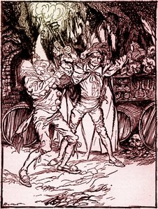 „Beczka Amontillado” Edgara Allana Poe autorstwa Arthur Rackham