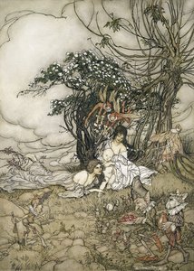 The Changeling, 1905 (toaleta i pióro i atrament na papierze) autorstwa Arthur Rackham