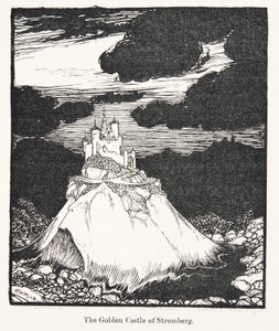 Złoty Zamek Stromberg, z Bajek braci Grimm, wyd. 1909 autorstwa Arthur Rackham