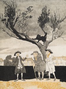 The Men of Sleepy Hollow (wewnętrzna okładka) z The Legend of Sleepy Hollow autorstwa Washingtona Irvinga (1783 - 1859), wyd. 1928 autorstwa Arthur Rackham
