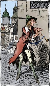 Pied Piper z Hamelin, 1934 autorstwa Arthur Rackham