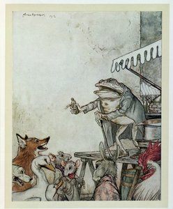 The Quack Frog, "Эзопын үлгэрүүд"-ийн зураг, Хайнеман, 1912 онд хэвлэсэн. autorstwa Arthur Rackham