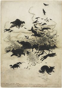 Strzyżyk i niedźwiedź autorstwa Arthur Rackham