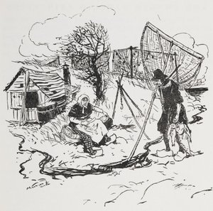 Rybak i jego żona. autorstwa Arthur Rackham