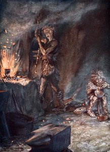 „Kucie Nothung”, 1924. autorstwa Arthur Rackham