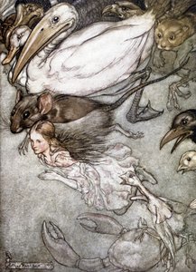 Staw łez - w „Przygodach Alicji w Krainie Czarów” Lewisa Carrolla, chor. autorstwa Arthura Rackhama autorstwa Arthur Rackham
