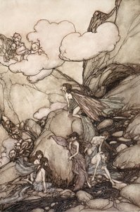 Te bajkowe góry, od Rip Van Winkle przez Washington Irving, pub. 1910 autorstwa Arthur Rackham