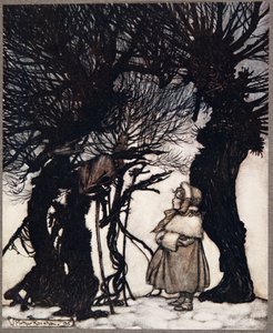 Ostrzegali ją…, od Piotrusia Pana w Kensington Gardens przez JM Barrie (1860 - 1937), wyd. 1906 autorstwa Arthur Rackham