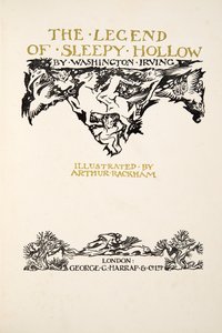 Strona tytułowa, z The Legend of Sleepy Hollow autorstwa Washingtona Irvinga (1783 - 1859), wyd. 1928 autorstwa Arthur Rackham