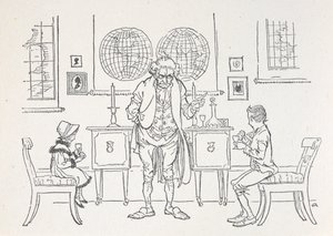 Dwoje dzieci i ich nauczyciele autorstwa Arthur Rackham