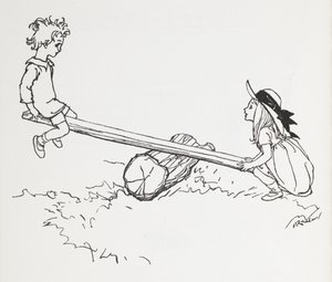Dwoje dzieci na zobaczyć widział. autorstwa Arthur Rackham