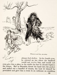 Ktokolwiek go widział, uciekł, z Little Brother & Little Sister and Other Tales by the Brothers Grimm, pub.1917 (lito) autorstwa Arthur Rackham