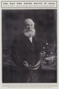 William Henry Perkin, angielski chemik, który odkrył pierwszy syntetyczny barwnik organiczny, mauveine (lito)