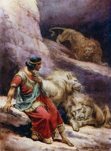 Daniel w jaskini lwów (kolor lito) autorstwa Arthur Twidle