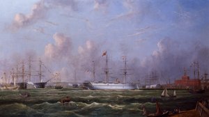 Indyjski okręt wojenny „Serapis” przybywający do Portsmouth