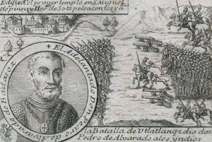 ALVARADO, Pedro de (1485-1541). Hiszpański konkwistador i gubernator Gwatemali. Bitwa pod Ulatlanga