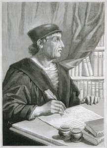 Antonio de NEBRIJA (Antonio Martinez de Cala y Xarava, Antonius Nebrissensis, Antonius Lebrixen) (1441-1522). Angielski humanista i gramatyk. Rycina autorstwa Artist Unknown