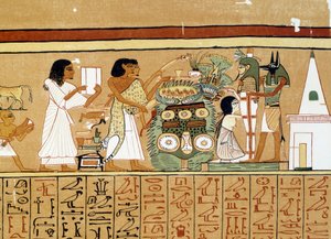 Sztuka Egiptu: mumia zmarłego otrzymuje ostatnią opiekę.
