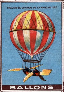 Balon podczas przeprawy przez kanał La Manche autorstwa Artist Unknown
