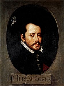 CORTES Hernan ( 1485-1547). Hiszpański zdobywca Meksyku (olej na płótnie) autorstwa Artist Unknown